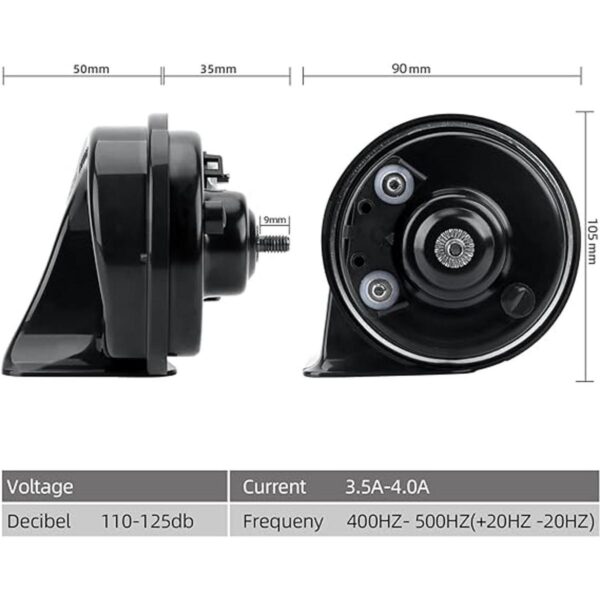 Bocina de coche compatible con Ford 12 V impermeable_5