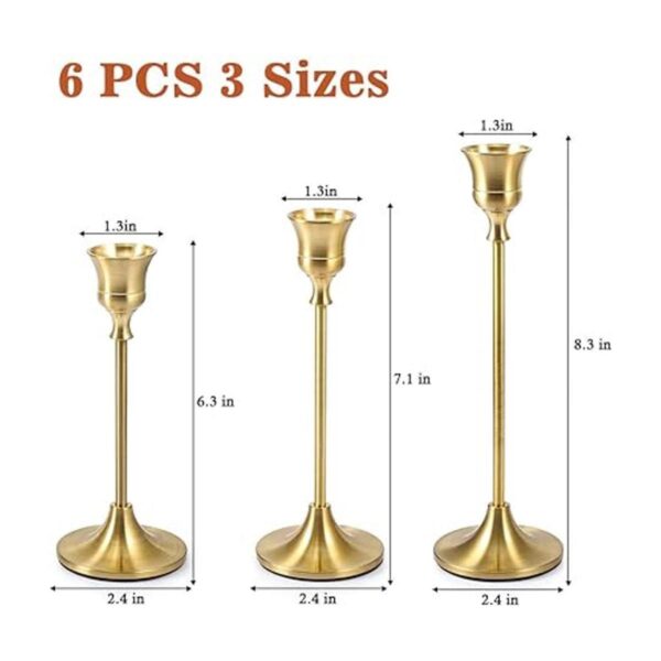 Bochino Candelabros cónicos juego de 6 portavelas de