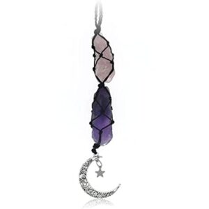 Boho Garden Dije colgante para automóvil Cuarzo rosa_1