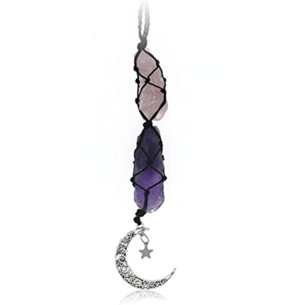 Boho Garden Dije colgante para automóvil Cuarzo rosa_1