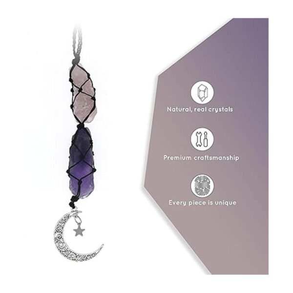 Boho Garden Dije colgante para automóvil Cuarzo rosa_3