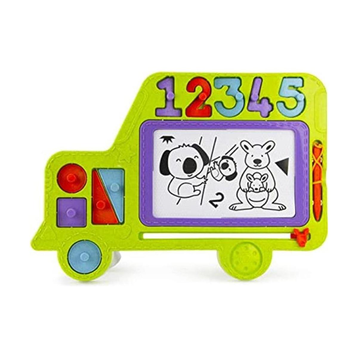 Boley Roo Crew School Bus Tabla de dibujo magnética de 12