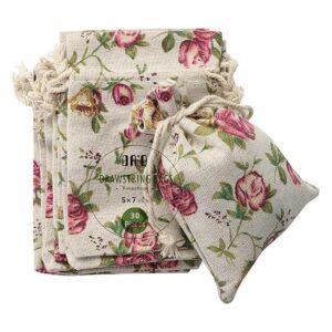 Bolsa con cordón de arpillera rosa bolsas de regalo_1