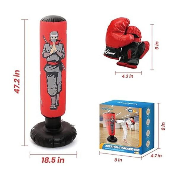 Bolsa de boxeo inflable para niños con guantes de boxeo_5