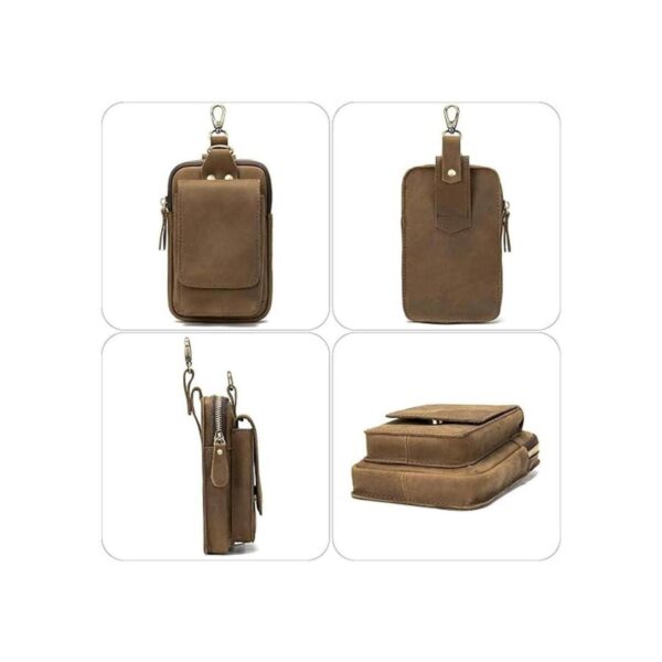 Bolsa de cuero genuino para la cadera teléfono celular_2