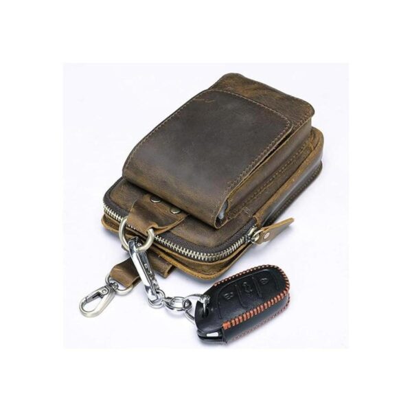 Bolsa de cuero genuino para la cadera teléfono celular_3