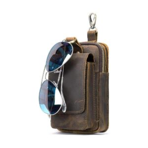 Bolsa de cuero genuino para la cadera teléfono celular_1