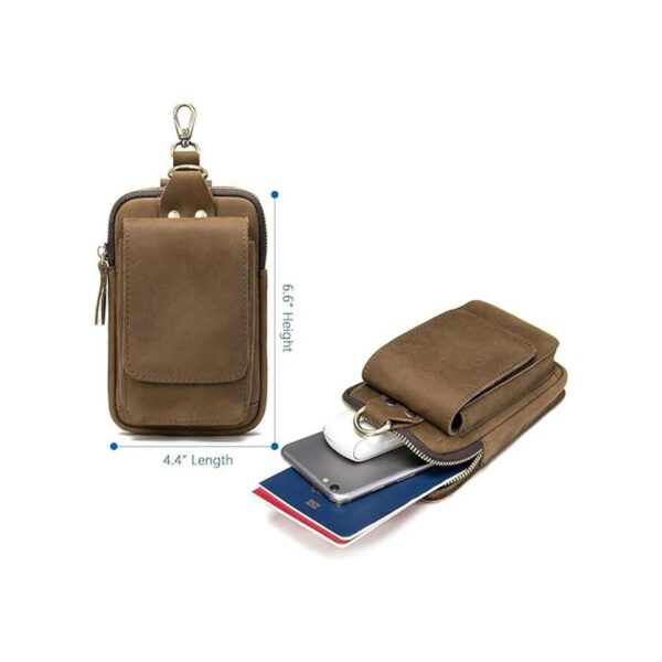 Bolsa de cuero genuino para la cadera teléfono celular_5
