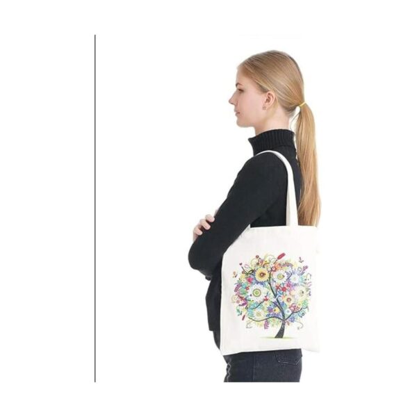 Bolsa de lona de compras con pintura de diamantes 5D_4