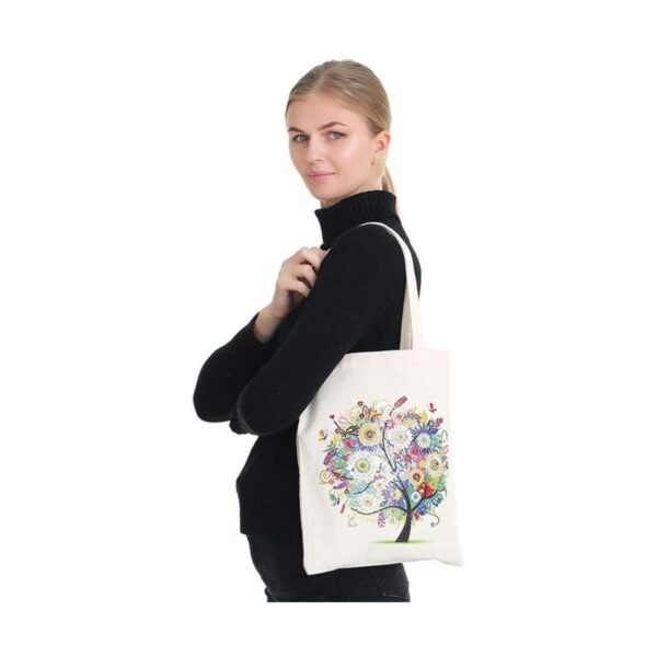 Bolsa de lona de compras con pintura de diamantes 5D_3