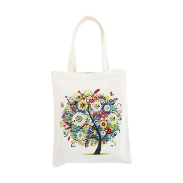 Bolsa de lona de compras con pintura de diamantes 5D_1