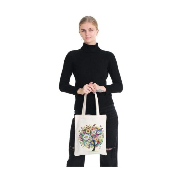 Bolsa de lona de compras con pintura de diamantes 5D_6