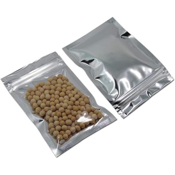 Bolsas de Mylar de plata transparente resellables para_5