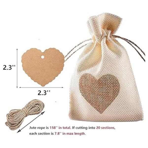 Bolsas de arpillera 20 paquetes de 6 x 8 pulgadas con_3