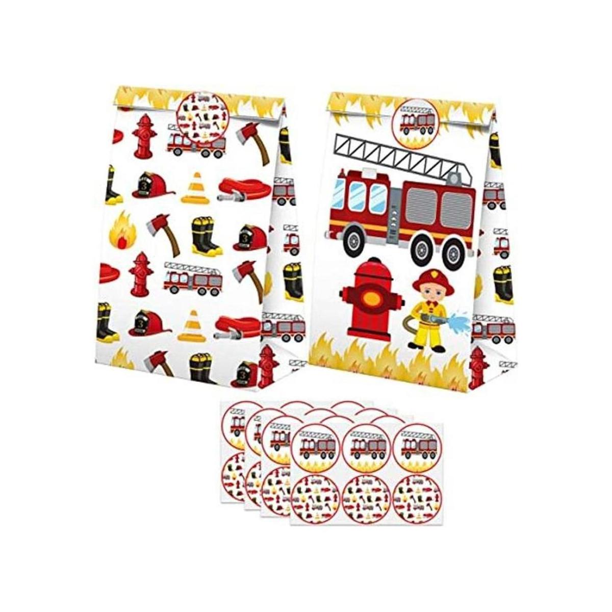Bolsas de dulces con pegatinas para bomberos bolsas de