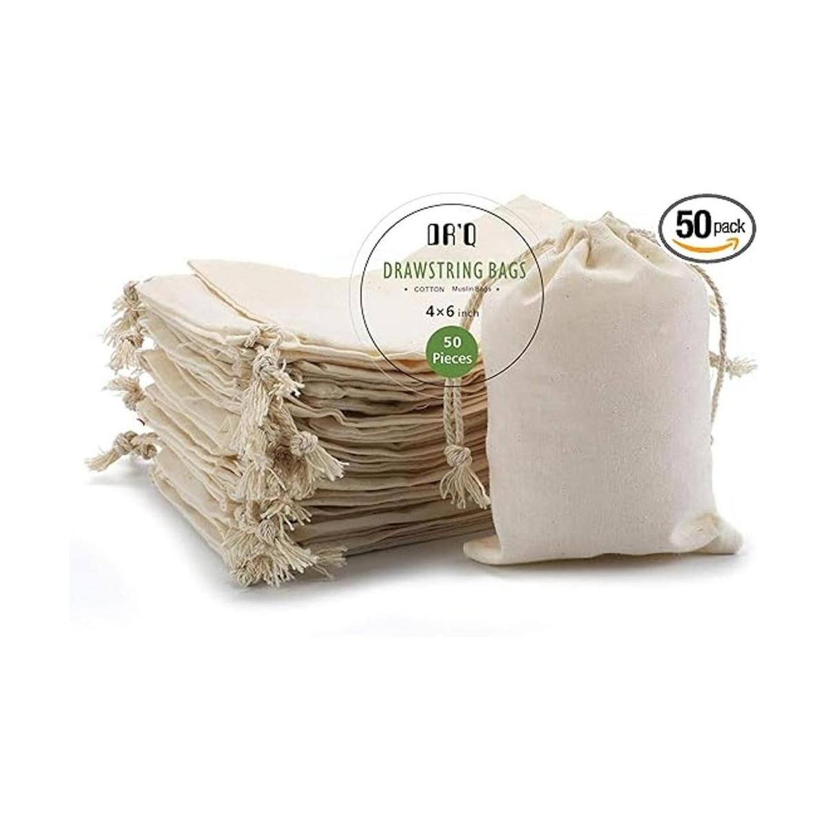 Bolsas de muselina de algodón con cordón bolsas de tela