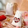 Bolsas en blanco de sublimación con cordón de Navidad