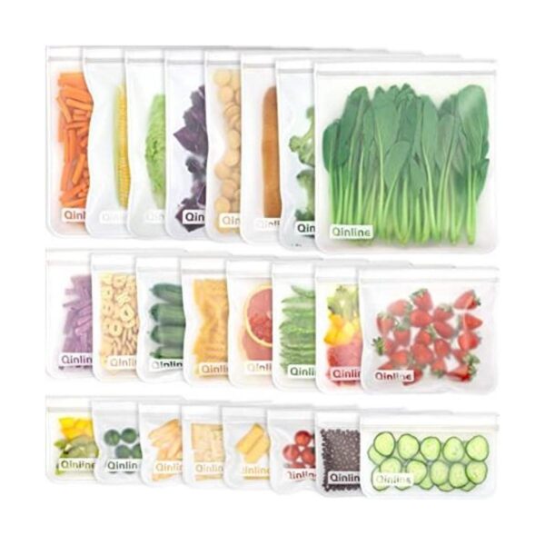 Bolsas reutilizables para guardar alimentos paquete de 24