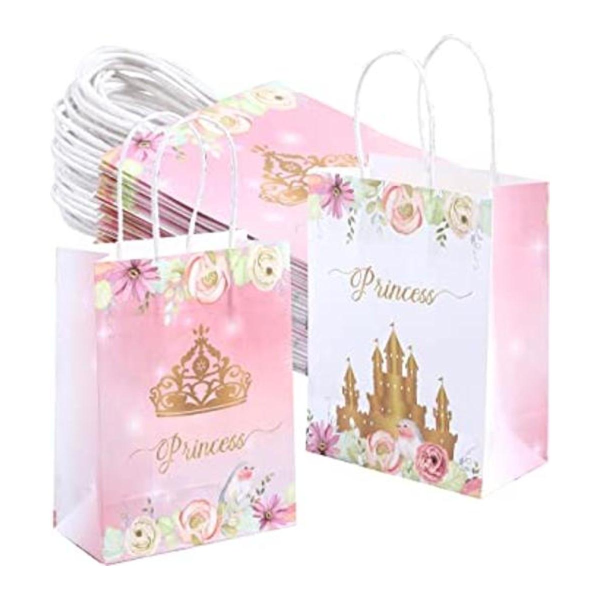 Bolsas de regalo de princesa con asas paquete de 16 la