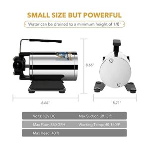 Bomba de transferencia de agua de 12 V 330 GPH LilMonster