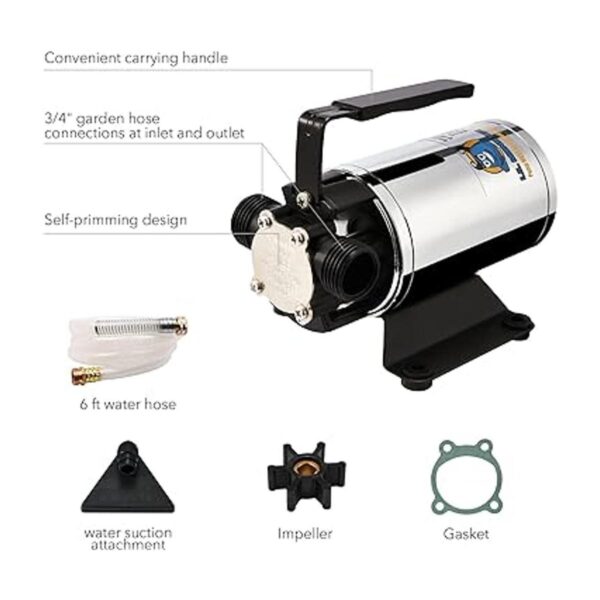 Bomba de transferencia de agua de 12 V 330 GPH LilMonster