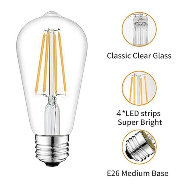 Bombilla Edison de 12 V 6 W E26 12 V equivalente a