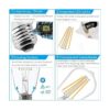 Bombilla Edison de 12 V 6 W E26 12 V equivalente a