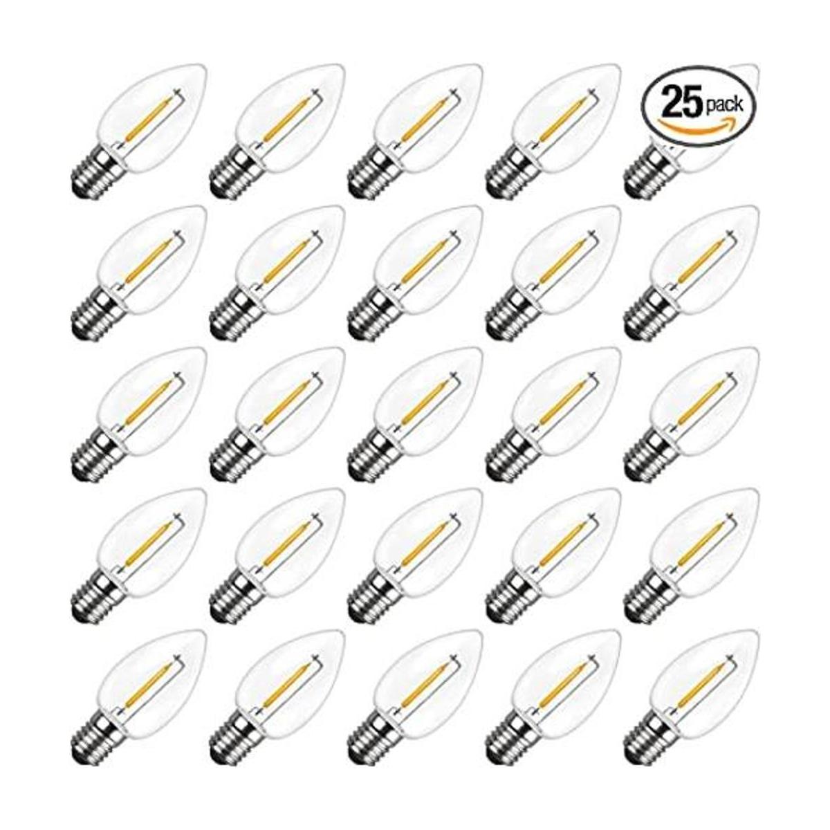 Bombilla LED C7 de repuesto de Navidad paquete de 25