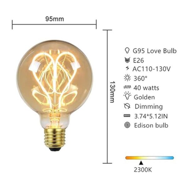 Bombilla LED Edison G95 de 4 W regulable filamento LED_3