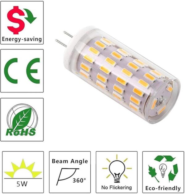 Bombilla LED G4 de 12 V 5 W G4 T3 JC con base bipines