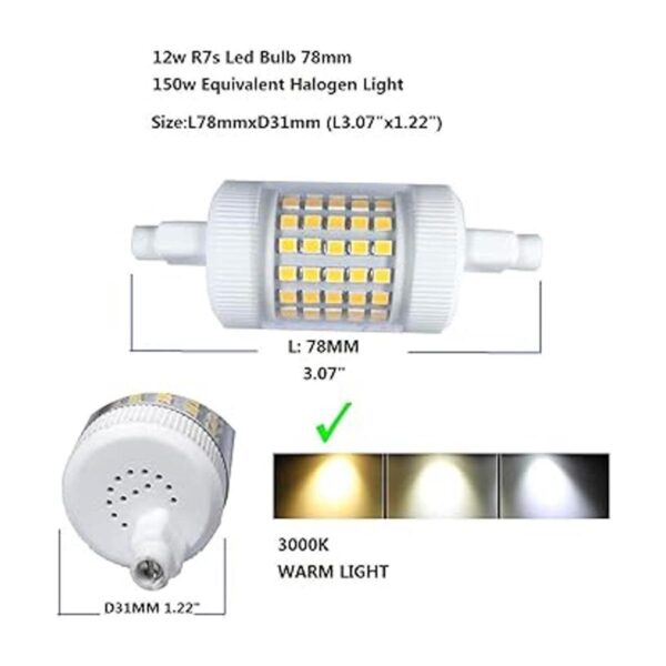 Bombilla LED R7s de 12 W de 3.071 in 150 W equivalente a_4