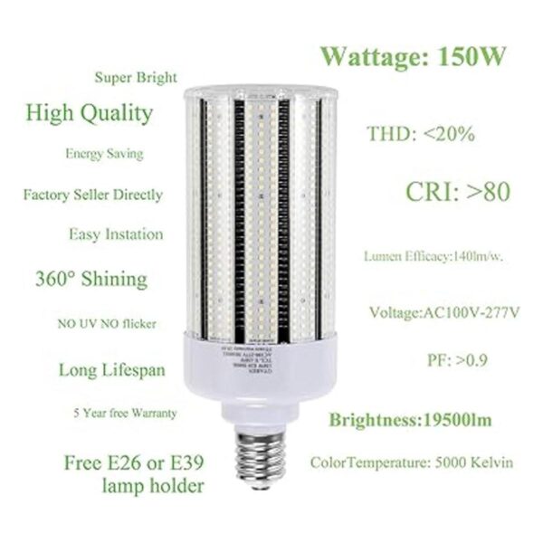 Bombilla LED de mazorca de maíz de 100 W reemplazo para
