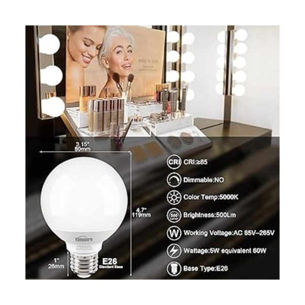 Bombillas LED G25 paquete de 10 equivalente a 5 W 60 W_2