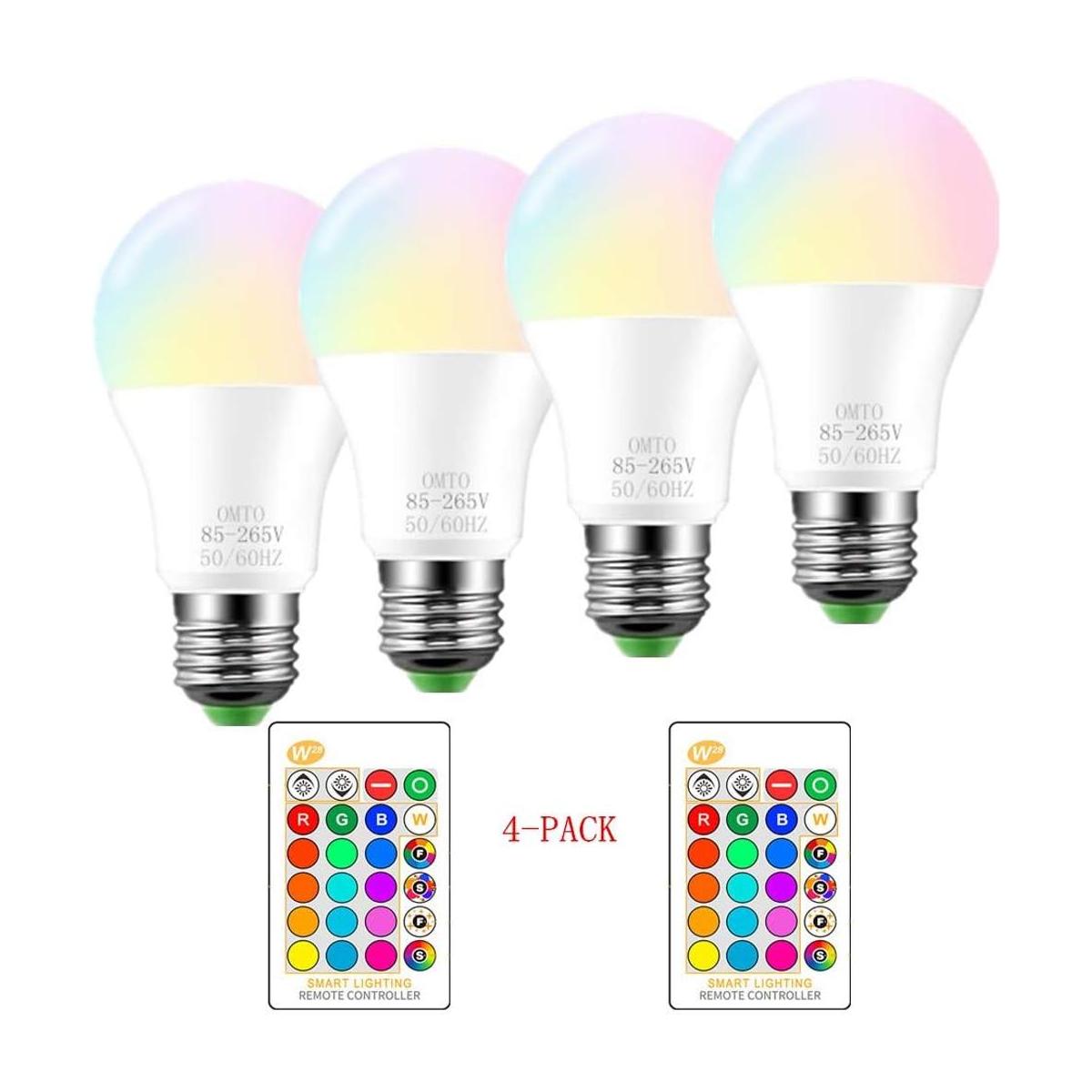 Bombillas LED RGBW que cambian de color A19 E26 base de