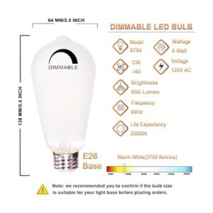 Bombillas LED vintage ST64 equivalente a 6 W 60 W 2700