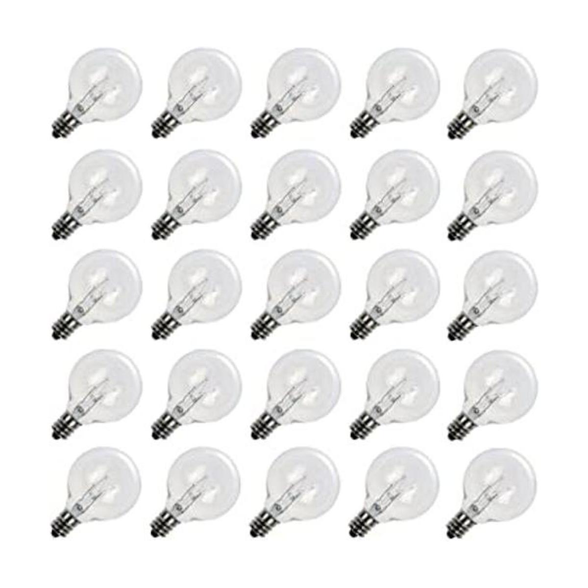 Bombillas de repuesto Clear Globe G40 E12 con base de