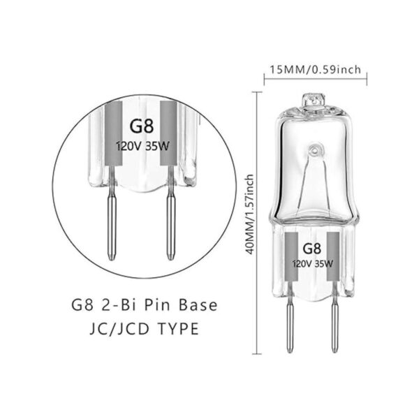 Bombillas halógenas G8 de 35 W 120 V base G8 2 pines