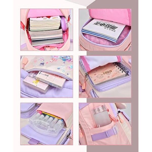 Bonita mochila Kawaii impermeable para laptop Rosado S