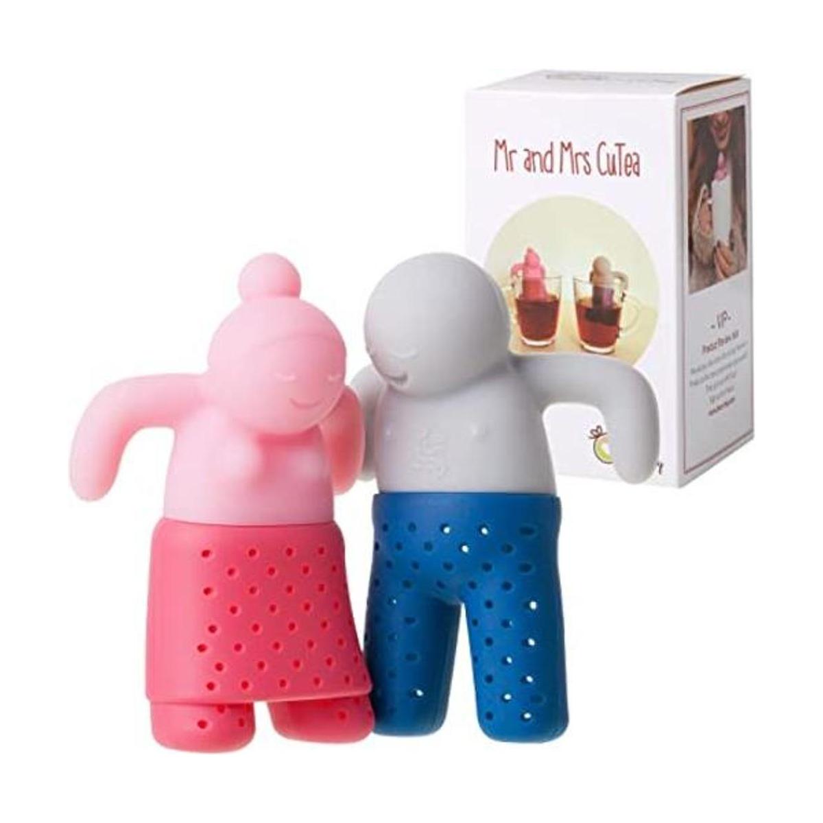 Bonito juego de regalo de infusor de té pareja de té de