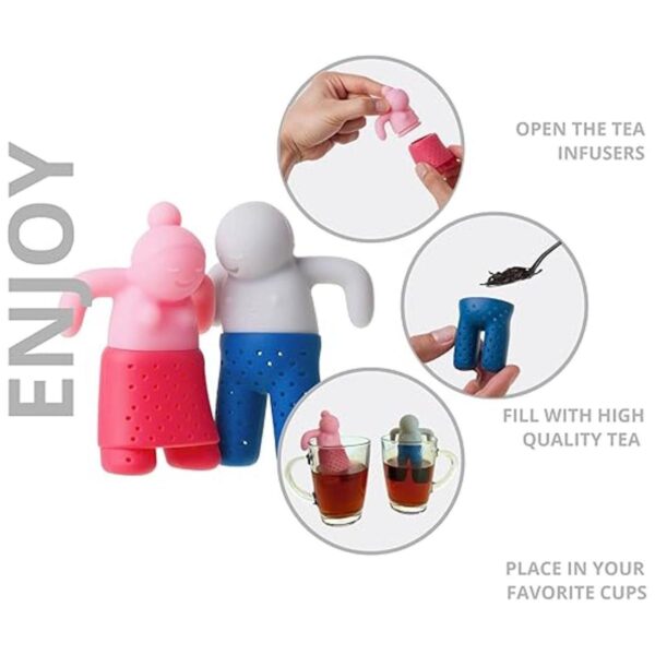 Bonito juego de regalo de infusor de té pareja de té de