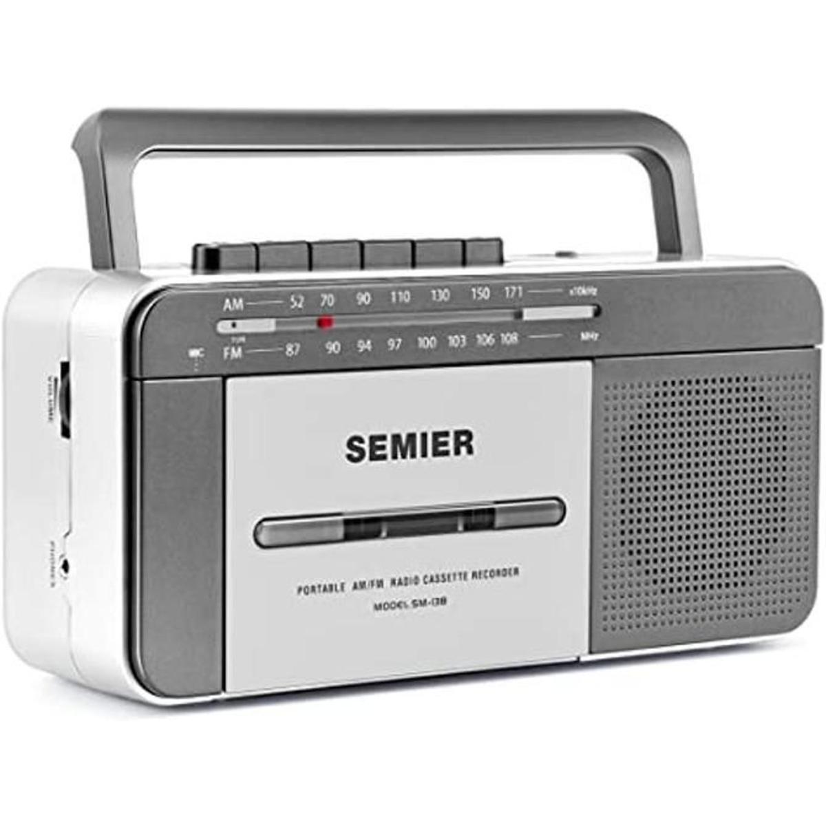 Boombox Retro Reproductor de casete AMFM Radio estéreo