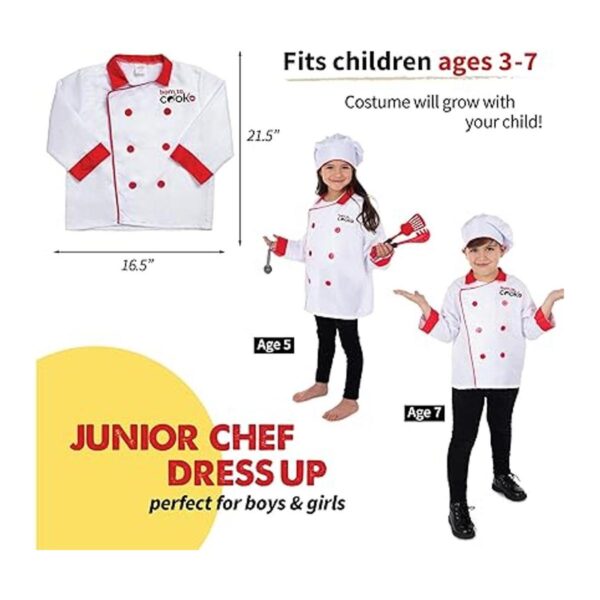 Born Toys Disfraz de chef para niños con sombrero de chef_3