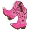 Botas vaqueras de color rosa bailarina globos de fiesta_1
