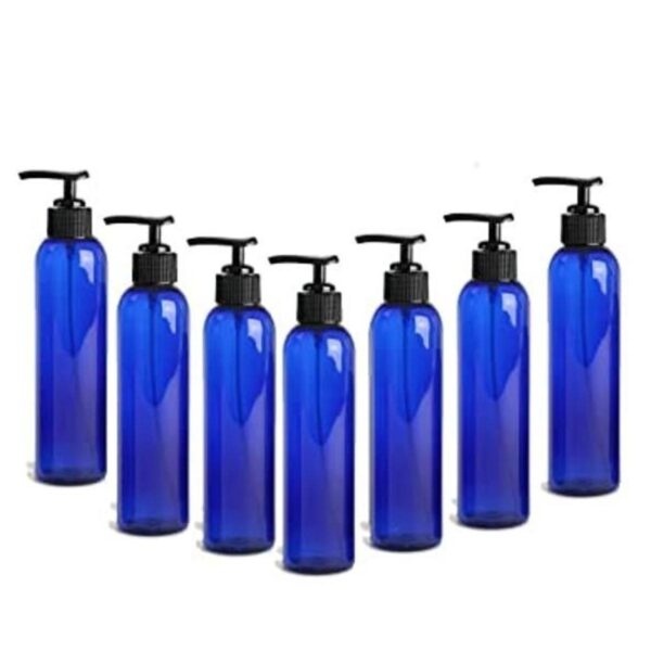 Botella de plástico PET azul con dispensador de bomba_1