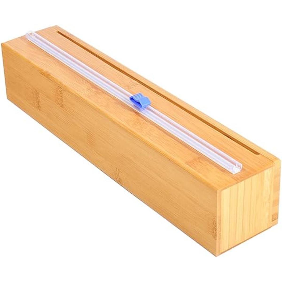 BoxThink Dispensador de plástico de madera de bambú con