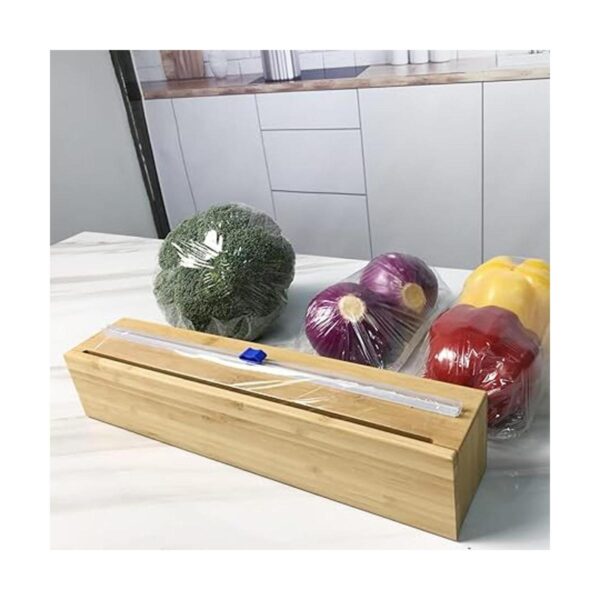 BoxThink Dispensador de plástico de madera de bambú con