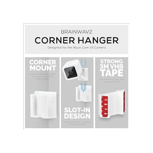 Brainwavz Soporte de esquina sin tornillos para Wyze Cam