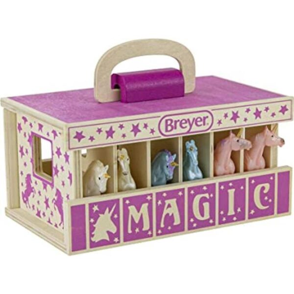 Breyer Caballos unicornio mágico juego estable de madera_1
