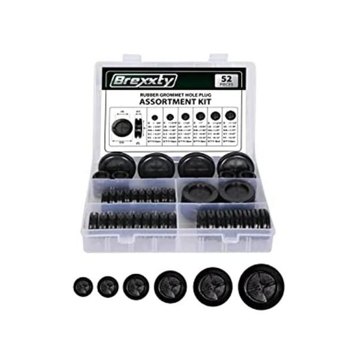 Brexxty 52 ojales de goma para cableado negro Kit de