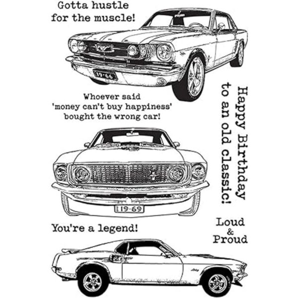Briartw Retro Cars Happy Birthday Gift Automobile 2 sellos